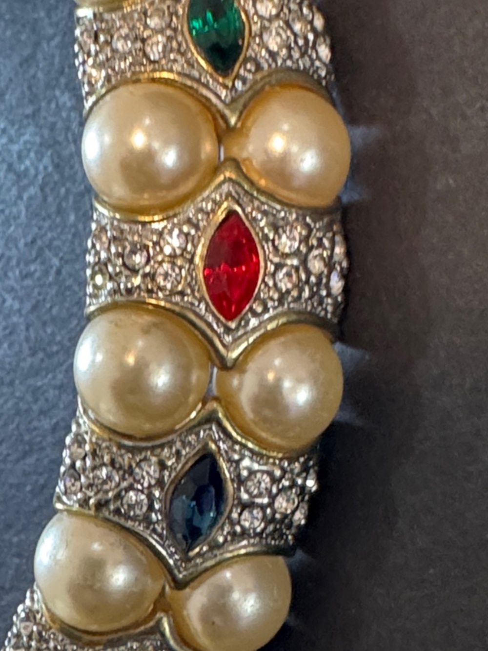 Vintage Landau Jeweled Gold Choker Style Necklace - Picture 6 of 17